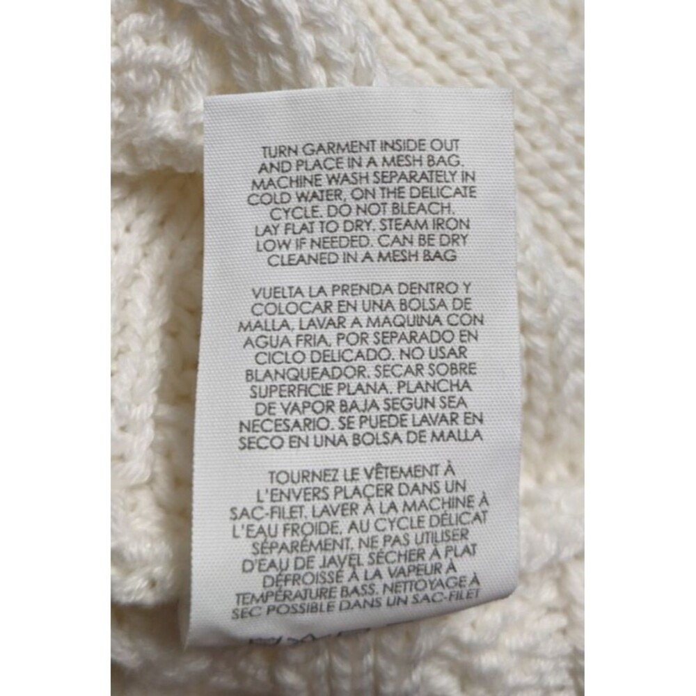 Women's CAbi #5803 Cream Fringe Fiesta Poncho Sweater Top Small EXCELLENT!! - Picture 12 of 12